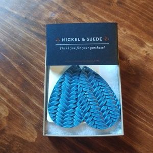 Nickel & Suede Glacier Knit Earrings